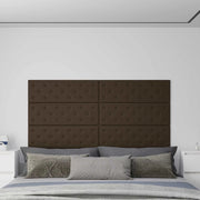 Testiera da Parete 12 pcs Marrone 90 x 30 cm Pelle Sintetica