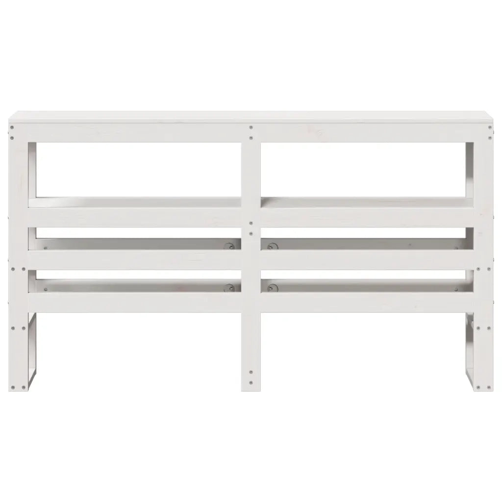 Testiera con Ripiani Bianca 160 cm in Legno Massello di Pino 850879