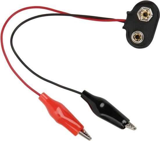 20 pezzi di connettori clip per batterie a 9 V con cavo doppio clip alligatore 15 cm di lunghezza.