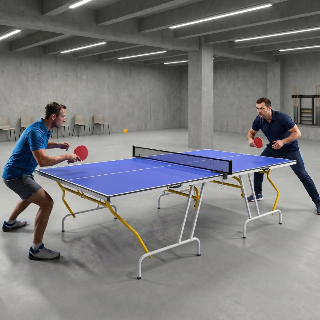 Tavolo da ping pong pieghevole ¨C zephmum ¨C blu, metallo, 274x152x76cm