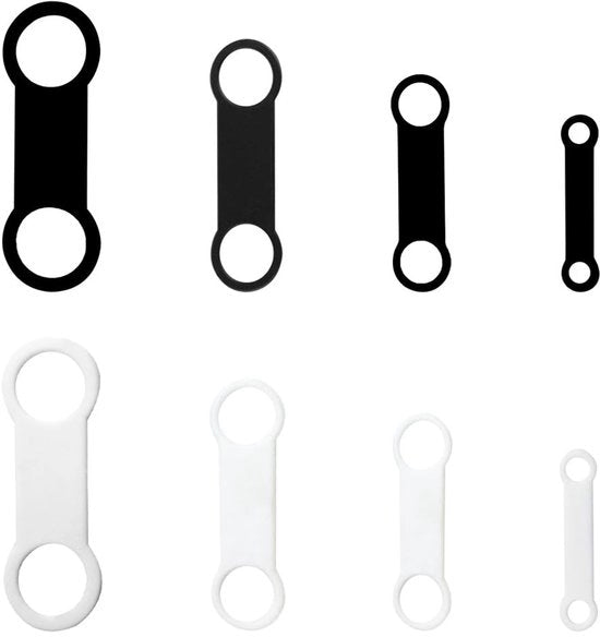 Etichette per animali da collare 8 pezzi - Cinture di scambio in silicone - Sostenibili - Disponibili in diverse misure S/M/L/XL - Adatti per collari - Nero/Bianco - Etichette per animali