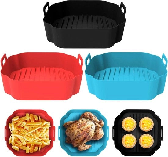 Set di accessori in silicone per air fryer - 3 confezioni di accessori in silicone - 20 cm sostituzione del contenitore in silicone per air fryer