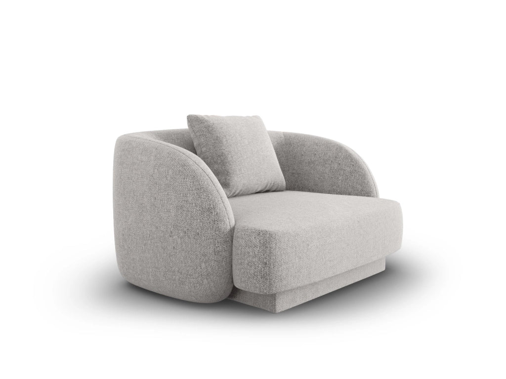 Cosmopolitan Design - Poltrona "Tulum" in ciniglia grigio chiaro 