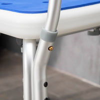 Sedia per Doccia con Imbottitura e Altezza Regolabile Braccioli e Piedini a Ventosa