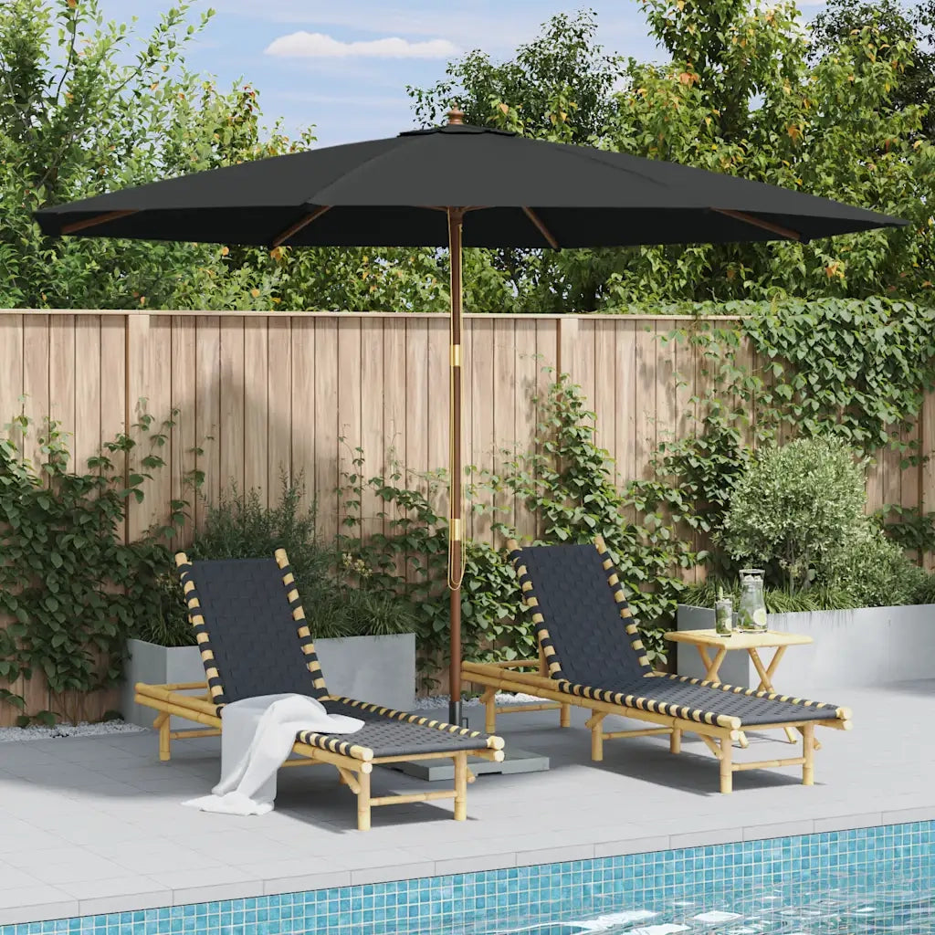 Ombrellone da Esterni con Palo in Legno 350 cm Antracite 44529