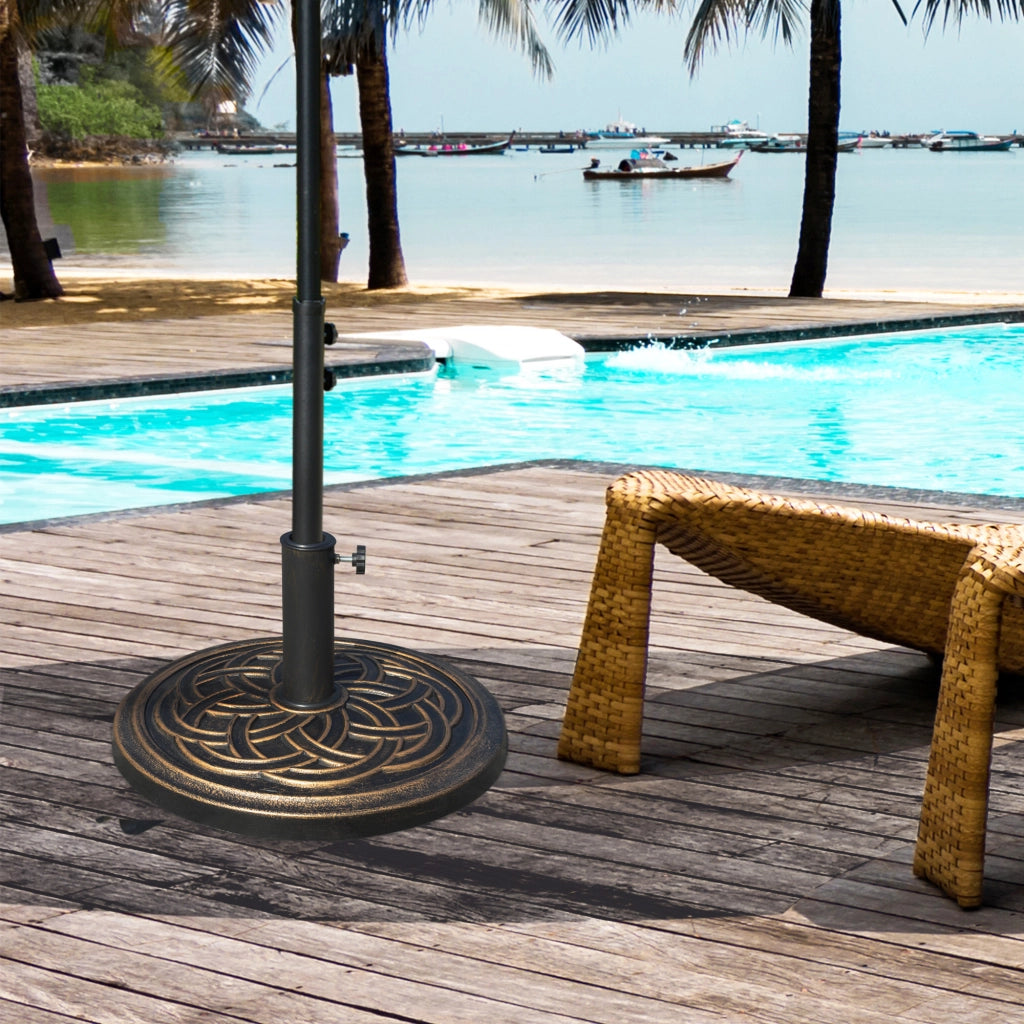 Base Ombrellone Rotonda in Resina ¨C zephmum ¨C Bronzo, per Pali 38/48mm, ¦µ45x33cm, 12kg