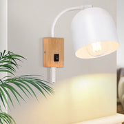 ZMH Applique con interruttore Applique da corridoio bianca E27 a una testa 330° (lampadina non inclusa)