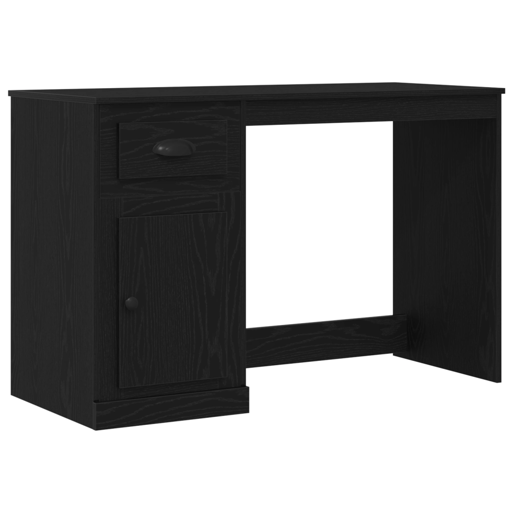 Scrivania con spazio di stoccaggio Rovere Nero 50x115x75 cm Legno ingegnerizzato