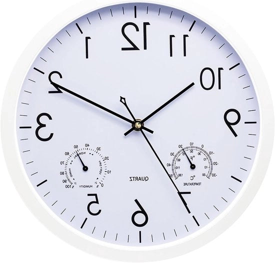 Ora Quadrata Senza Scatti - Orologio Quadrato Senza Suoni Scatti - Grande Orologio Quadrato per Bambini (Bianco, 30cm)