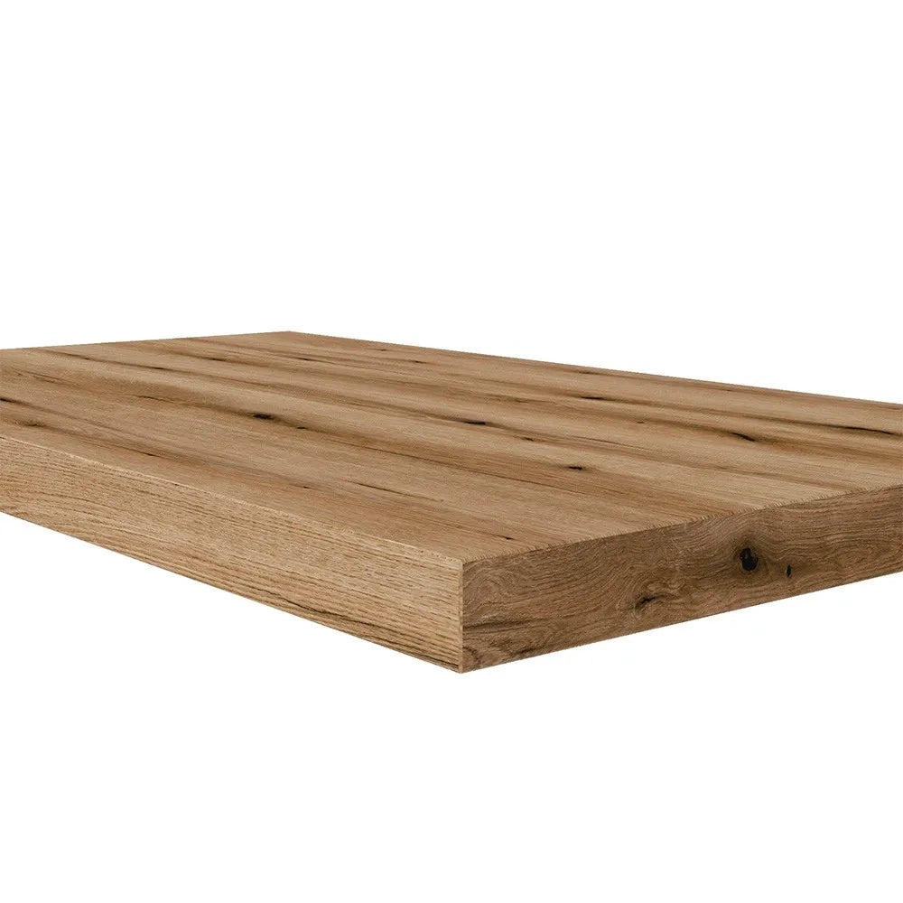 Mensola per lavabo d'appoggio 100 cm in legno rovere naturale  Linea