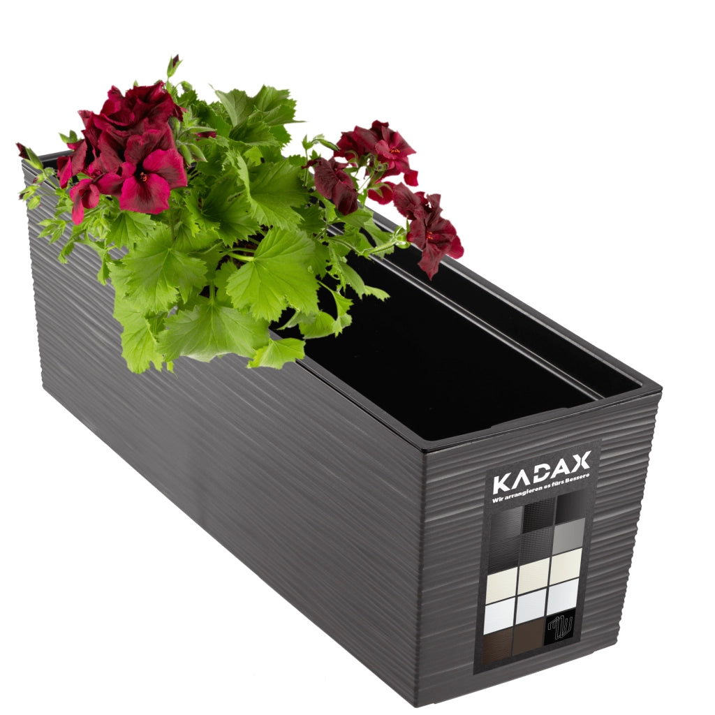 Vaso da fiori KADAX per balcone con supporto per fiori integrato per balaustra, 19x56 cm