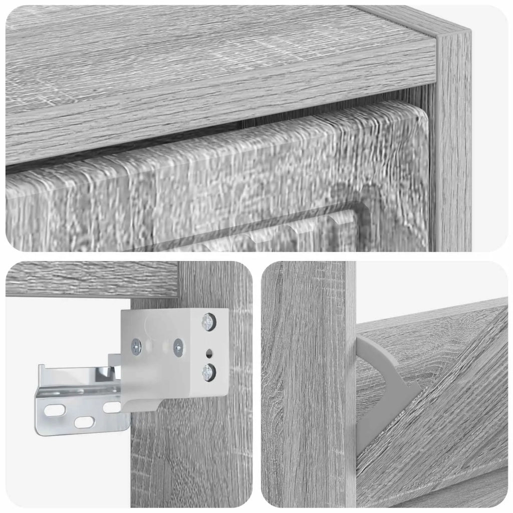 Mobiletto per Scarpe da Muro EDE 71 x 17 x 86 cm Sonoma grigio 895981