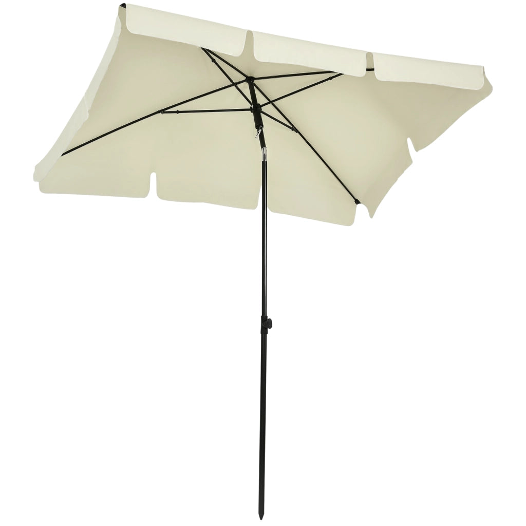 Ombrellone da Giardino Rettangolare ¨C zephmum ¨C Beige e Nero 2x1.3 m