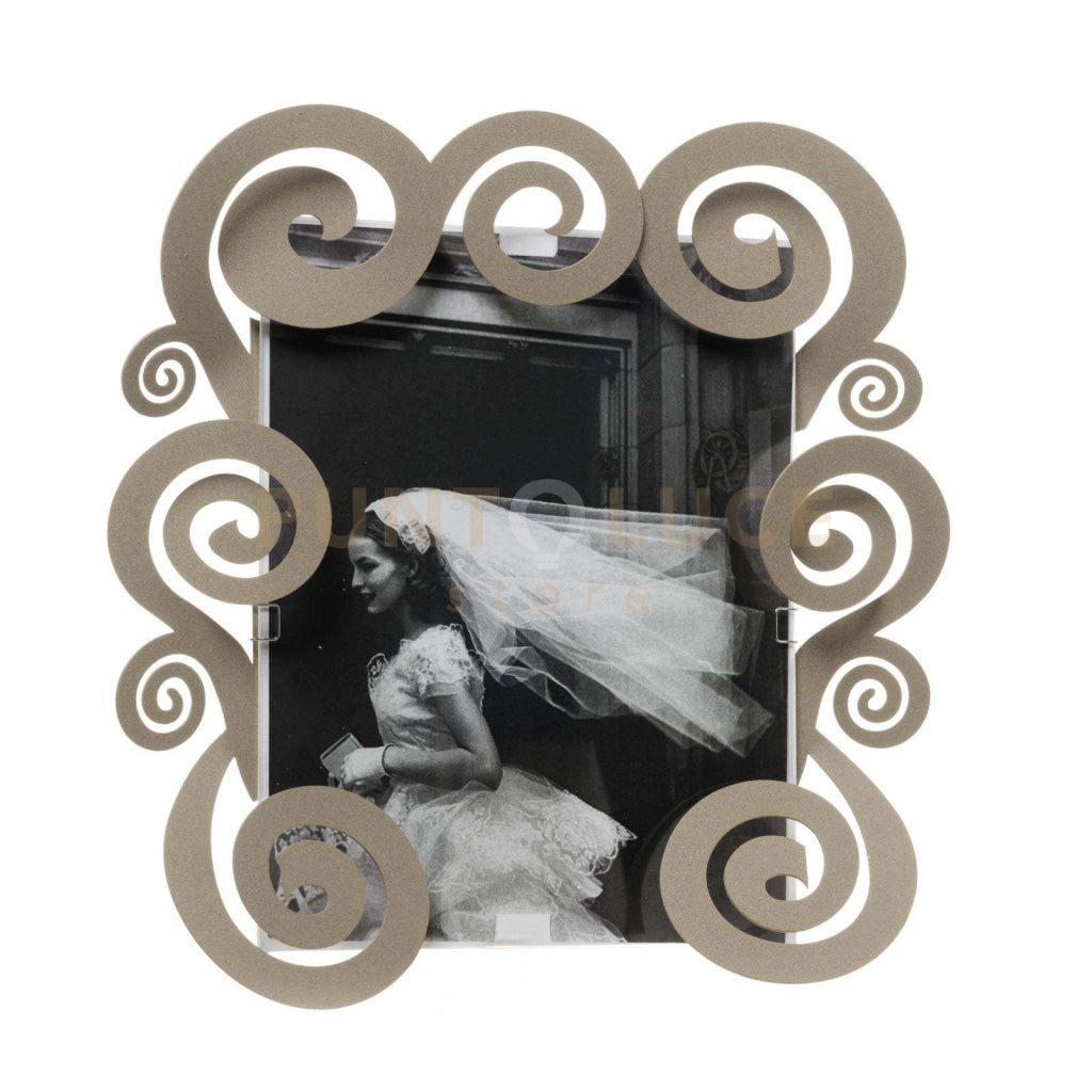 porta foto grande con spirali cloe Beige in Ferro 31x31cmh(20x25formatofoto)