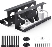 Set di gestione cavi per scrivania - Set di gestione cavi da 2 con accessori, montaggio semplice senza foratura.