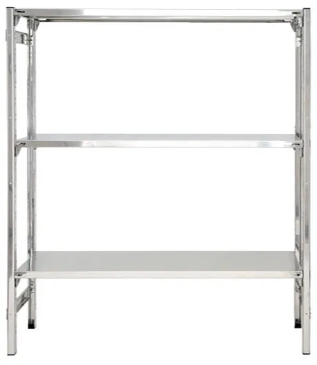 Scaffale ad incastro in acciaio inox con ripiani lisci cm. 160x30x150h