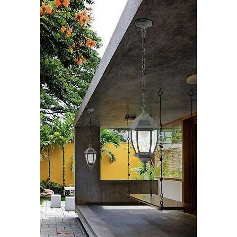 Trade Shop - Lanterna A Sospensione Da Soffitto Con Catena Lampada Giardino Attacco E27 Es40 -