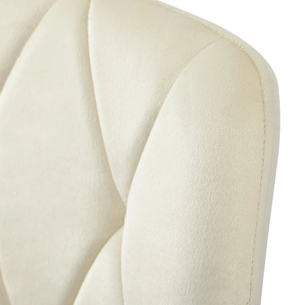 Set Tavolo da Pranzo con 4 Sedie Imbottite ¨C Xylo ¨C Velluto Beige, Gambe Dorate, 117x68 cm