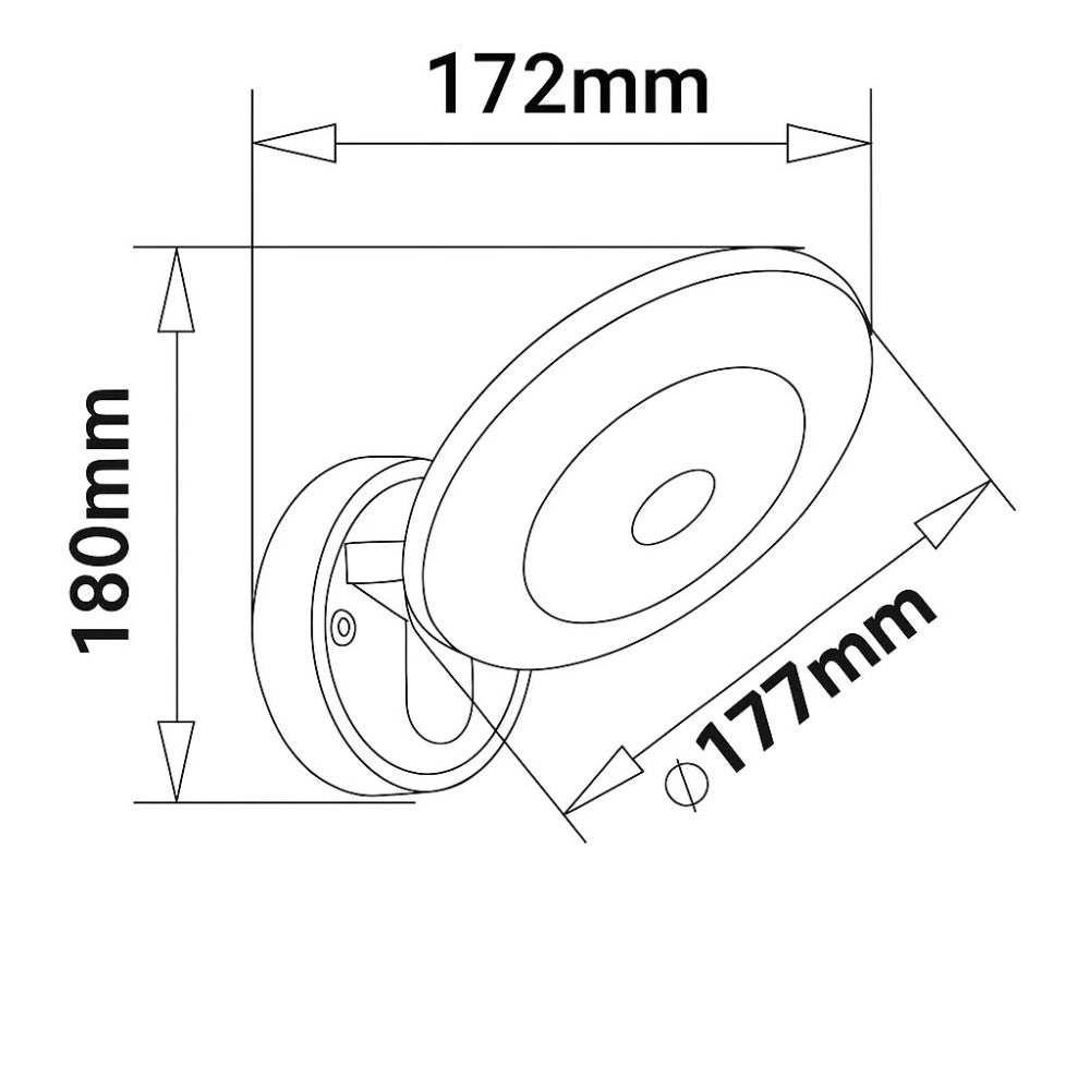Trade Shop - Applique Lampada Da Parete Per Esterno 10w Cct Switch Ip54 Bianco 3 Colori Luce Esa-02b3c -