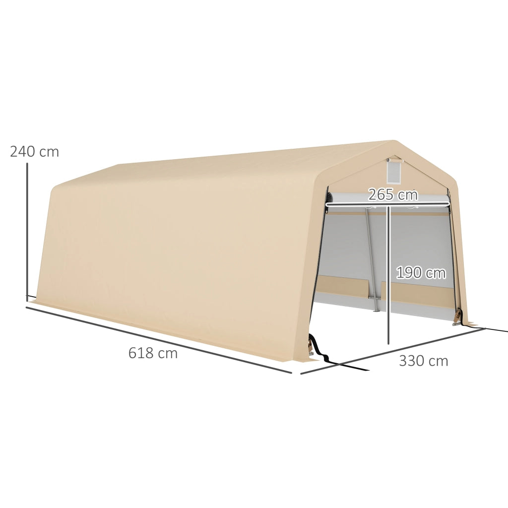 Tenda Garage Carport ¨C Minimal ¨C Grigio 6.2x3.3x2.4 m