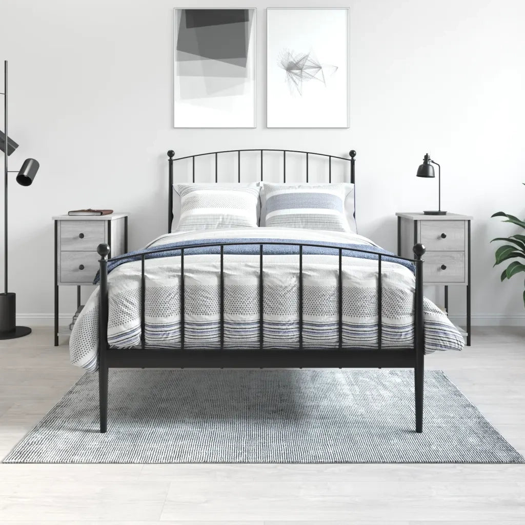 Set di 2 Comodini | Armadio da Notte | Mobiletto da notte Grigio Sonoma 32x42x70 cm in Legno Multistrato