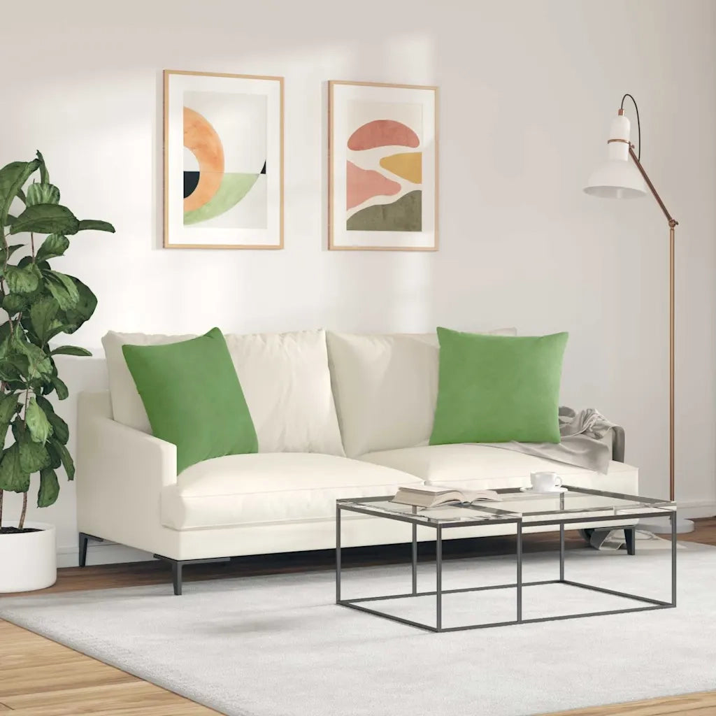 Cuscini da Divano 2 pz | Cuscini per sedie Verde chiaro 50 x 50 cm