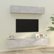 Set di Mobili Porta TV 4 pz Grigio Cemento in Legno Multistrato 3114537