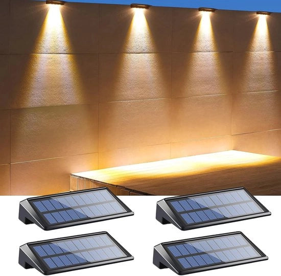 Lampade solari per esterno - 4 pezzi di decorazione acquatica con lampade a muro alimentate da energia solare