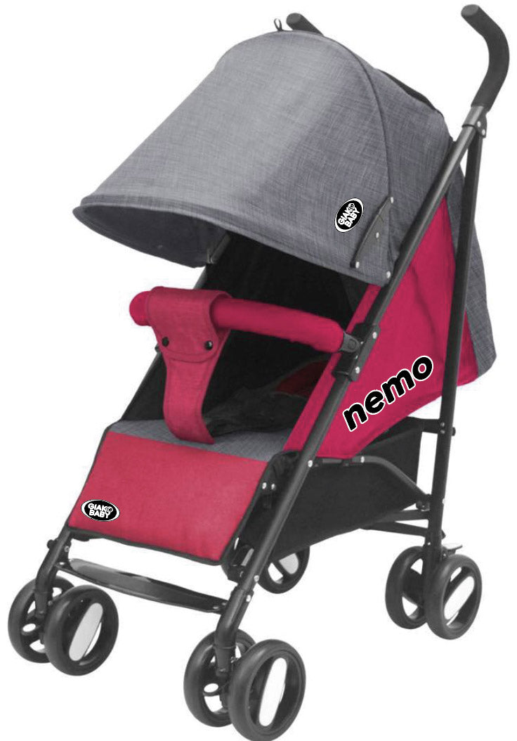 Passeggino Leggero per Bambini Pieghevole con Borsa Nemo Grigio e Rosa