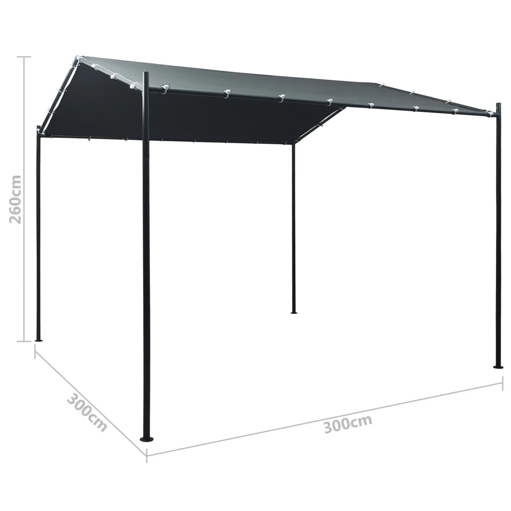 Gazebo Padiglione Tenda Tettoia 3x3 m in Acciaio Antracite 47963