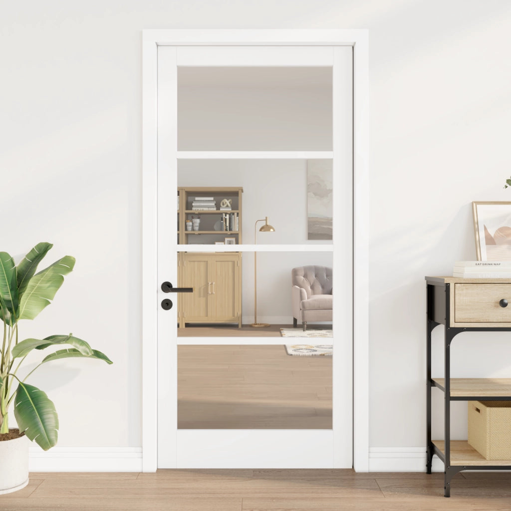porta interna con vetro "ORKDAL" bianca 93x202x4 cm