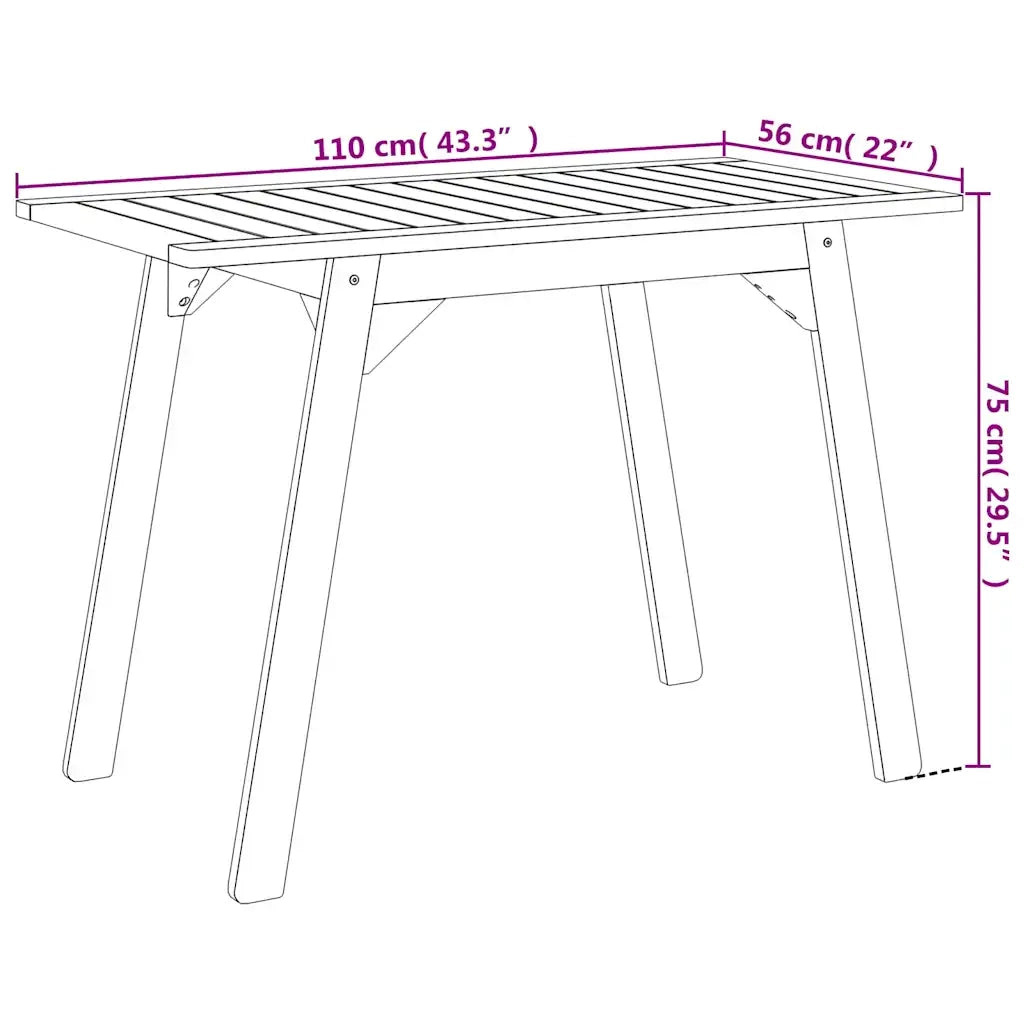 Set da balcone 3 pz | Set Salotto da Giardino in Legno Massello di Acacia