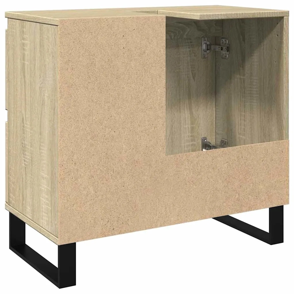 Mobiletto da bagno dal design moderno con vani contenitori 65 x 33 x 60 cm in legno di rovere Sonoma 02_0049721
