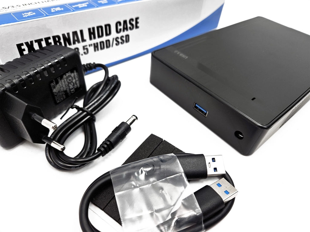 Box Case Esterno per Hard Disk HDD SSD 2,5" 3,5" SATA USB 3.0 Driver Free Standby Intelligente Alta Velocità Lettura e Recupero Dati