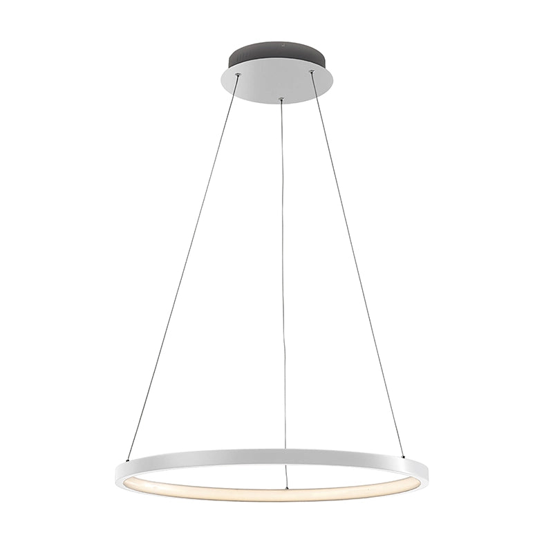 ZERUM Sospensione LED 32W 3000K Bianco - Lampada Anello in Alluminio IP20 Design Minimale per Ambienti Moderni - Rossini Group