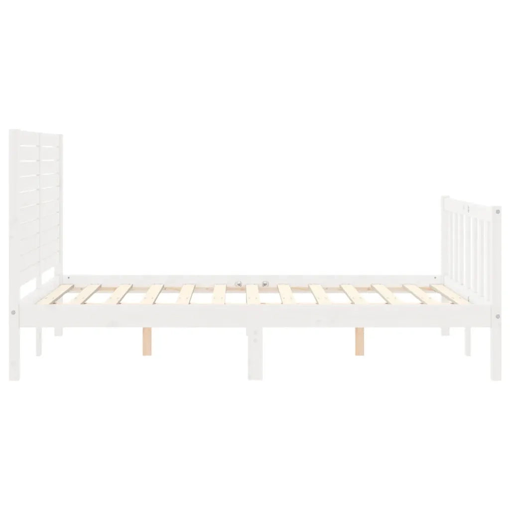 Letto senza Materasso-Struttura Letto Bianco 140x190 cm Legno Massello di Pino 937591
