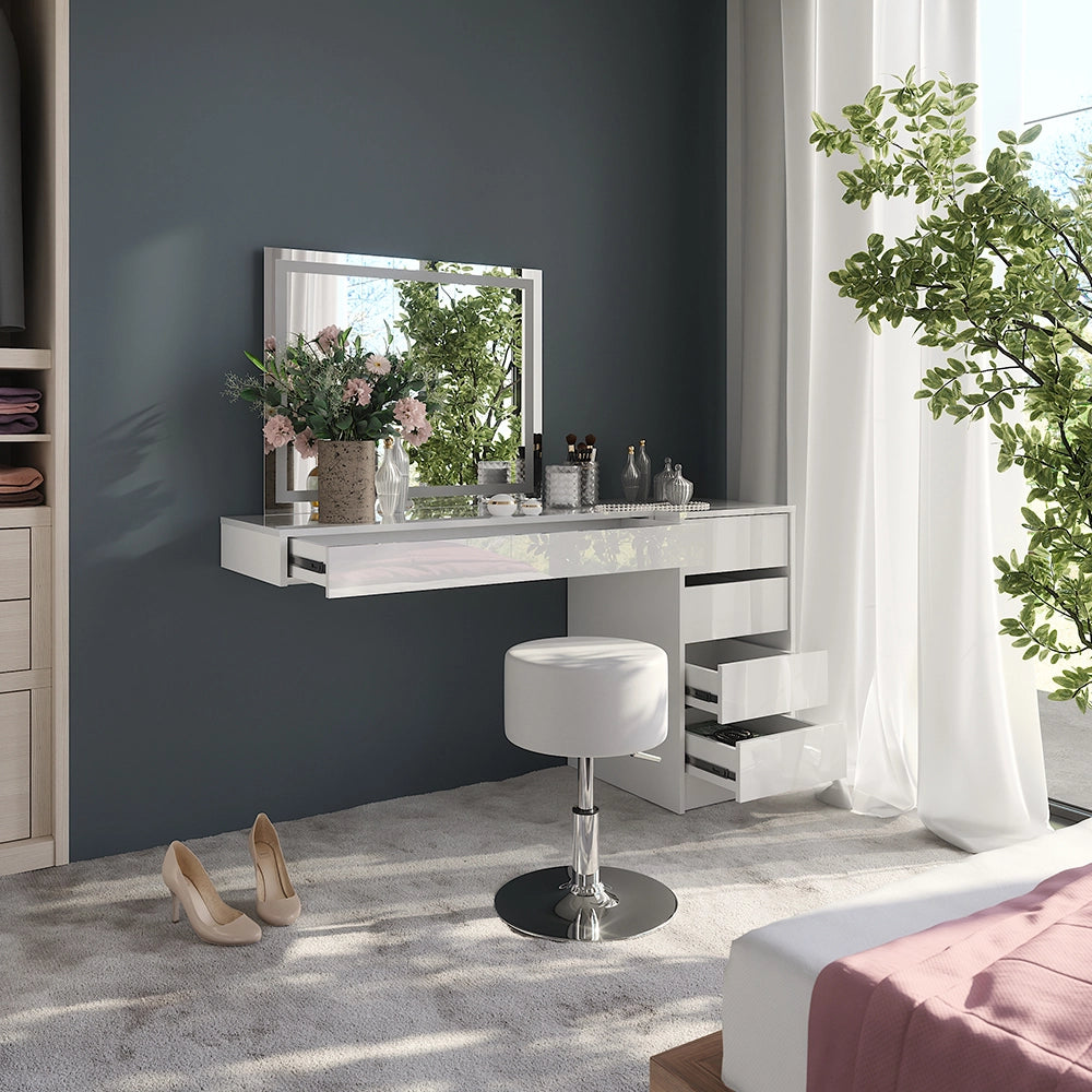 Vicco Tavolo da toeletta Bianco 100 cm 4 parti