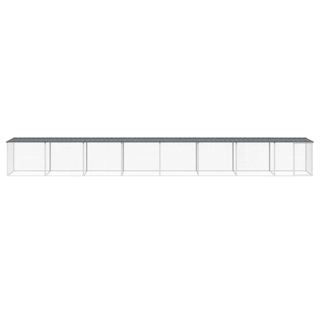 Gabbia Polli con Tetto Antracite 803x98x90 cm Acciaio Zincato