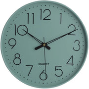Orologio da Parete 12" Silenzioso Senza Tocchi Numeri Arabi Orario Decorativo per Ufficio, Salotto, Camera da Letto, Cucina ( Batterie Non Incluso) Azzurro Nebbia