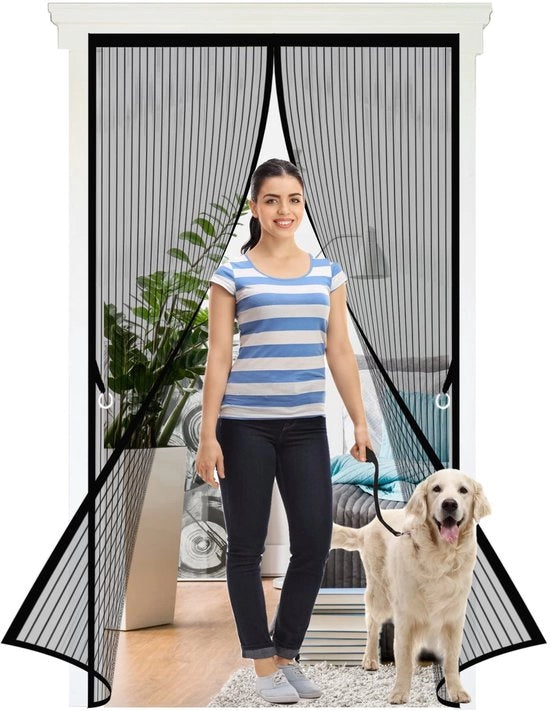 Serranda magnetica con protezione dagli insetti 85 x 210 cm. La serranda magnetica è ideale per una facile installazione senza perforare per porte balconate, porte interrate e porte terrazze. Nero.