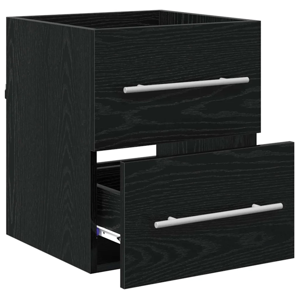 Armadio sottolavello con cassetto Rovere-Mobile sottolavello Nero 38,5 x 41 x 48 cm