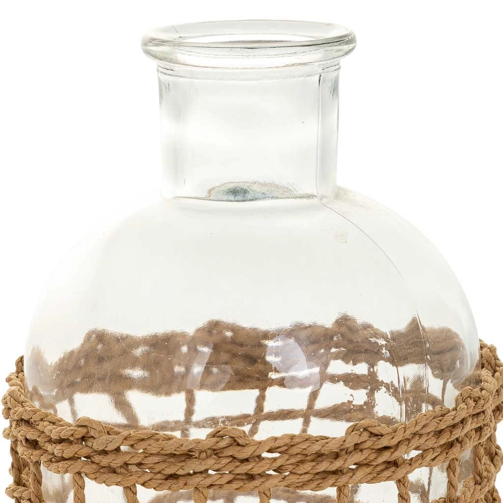 Vaso in vetro e corda in carta marrone d11x19,5h