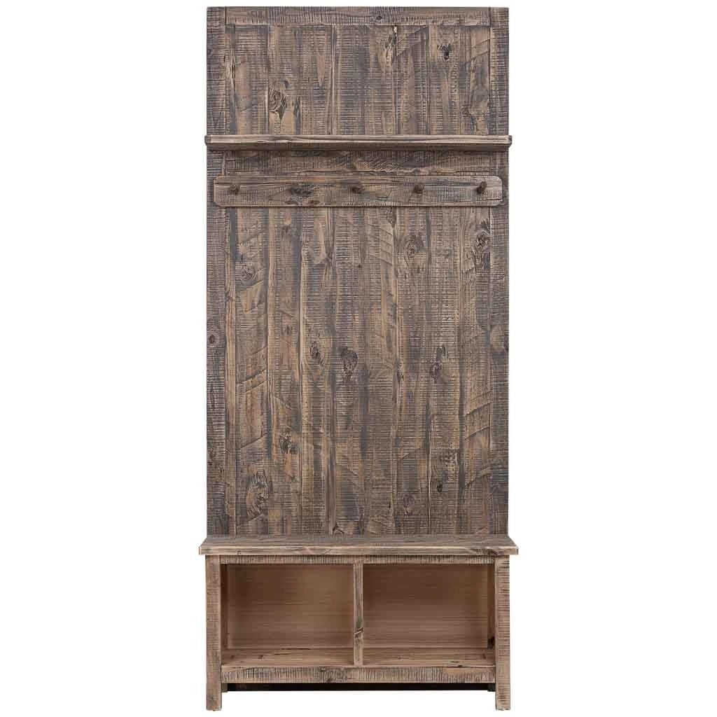 Tavolino da ingresso in legno marrone con panca 88x39x200h cm