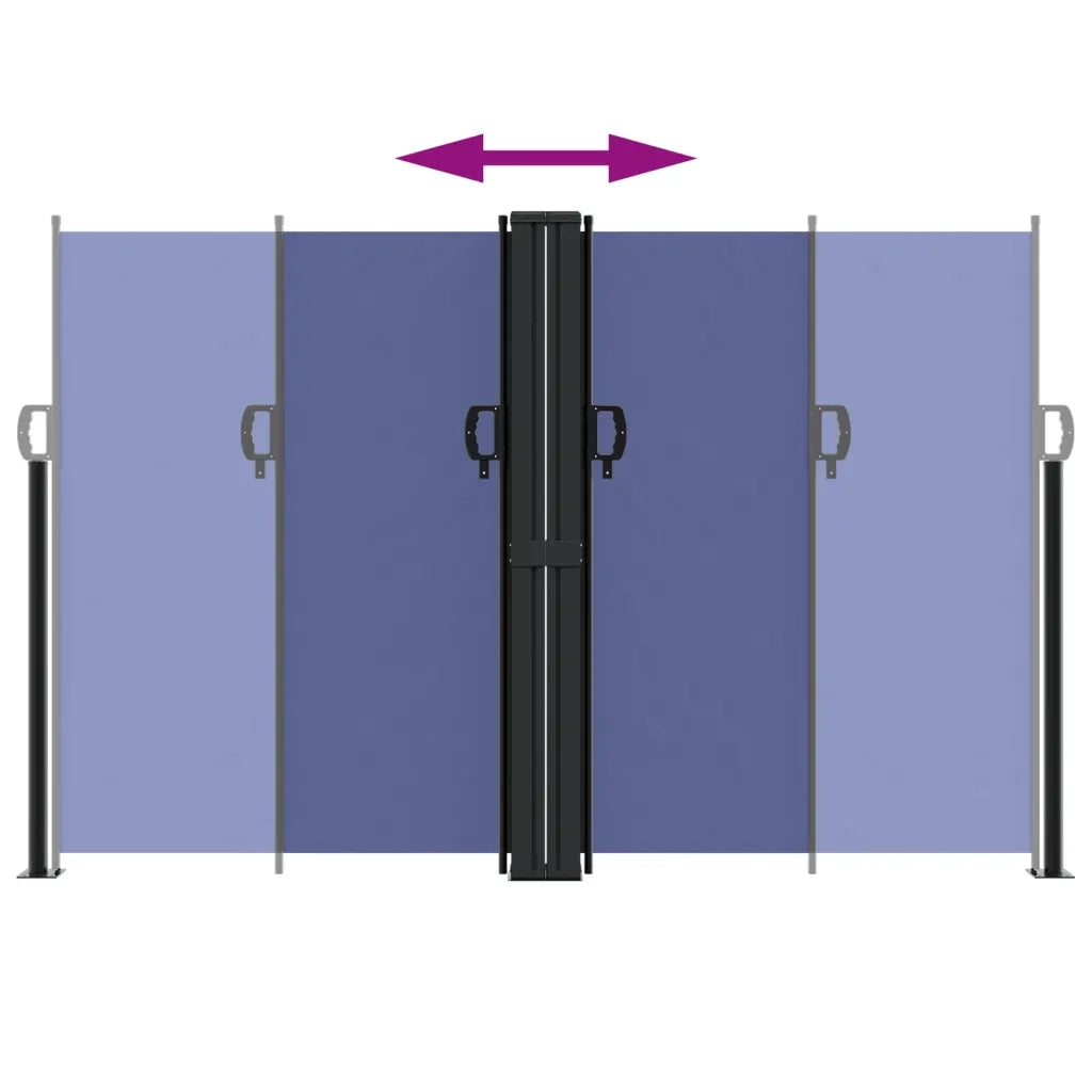 Tenda da Sole Laterale Retrattile-Tenda parasole per balcone per giardino Blu 160x600 cm 284428