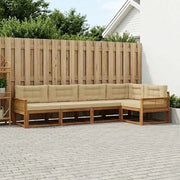 Set di divani da esterno 5 pz Naturale e Beige 3382571
