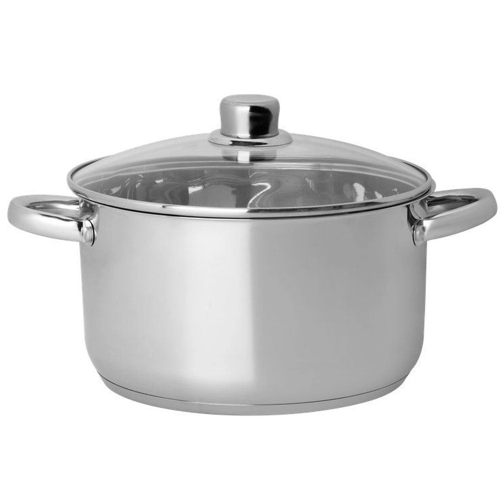 Set Batteria di Pentole di 7 Pezzi con Coperchio in Vetro Acciaio Inox