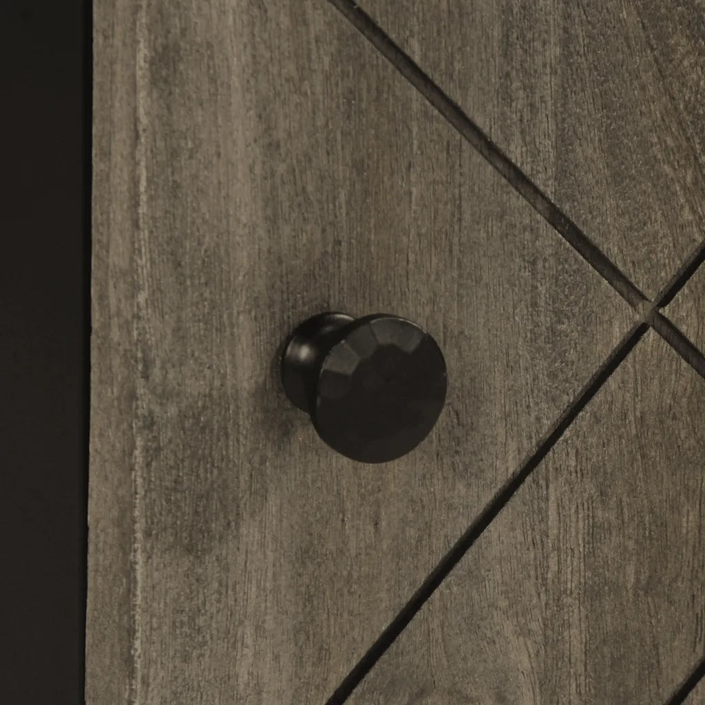 vidaXL Mobile da Bagno a Parete Nero 38x33x48 cm Legno Massello Mango