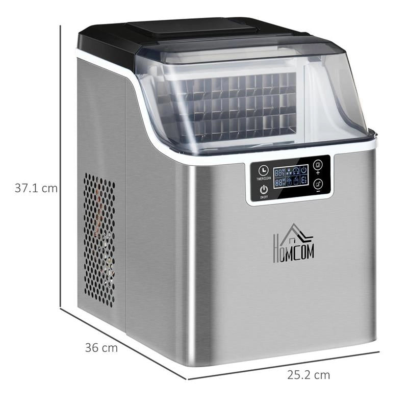 MACCHINA DEL GHIACCIO DA 24 CUBETTI IN 14-18 MINUTI CON DIMENSIONE REGOLABILE 25.2L X 36P X 37.1ACM COLOR ACCIAIO