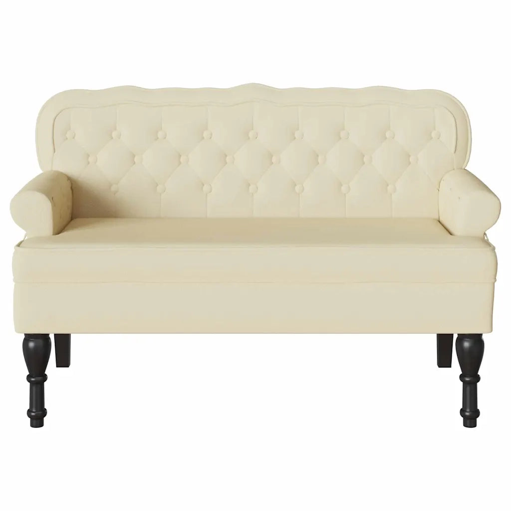 Panca Chesterfield Crema 119,5 x 64,5 x 75 cm Pelle Sintetica 42019295