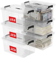 Organizzatore in Plastica da 65L con Coperchio - Contenitore per Organizzazione con Maniglia e Blocco di Sicurezza - Stivabile e Riassorbibile - Borsa da Trasporto per Ufficio e Abbigliamento